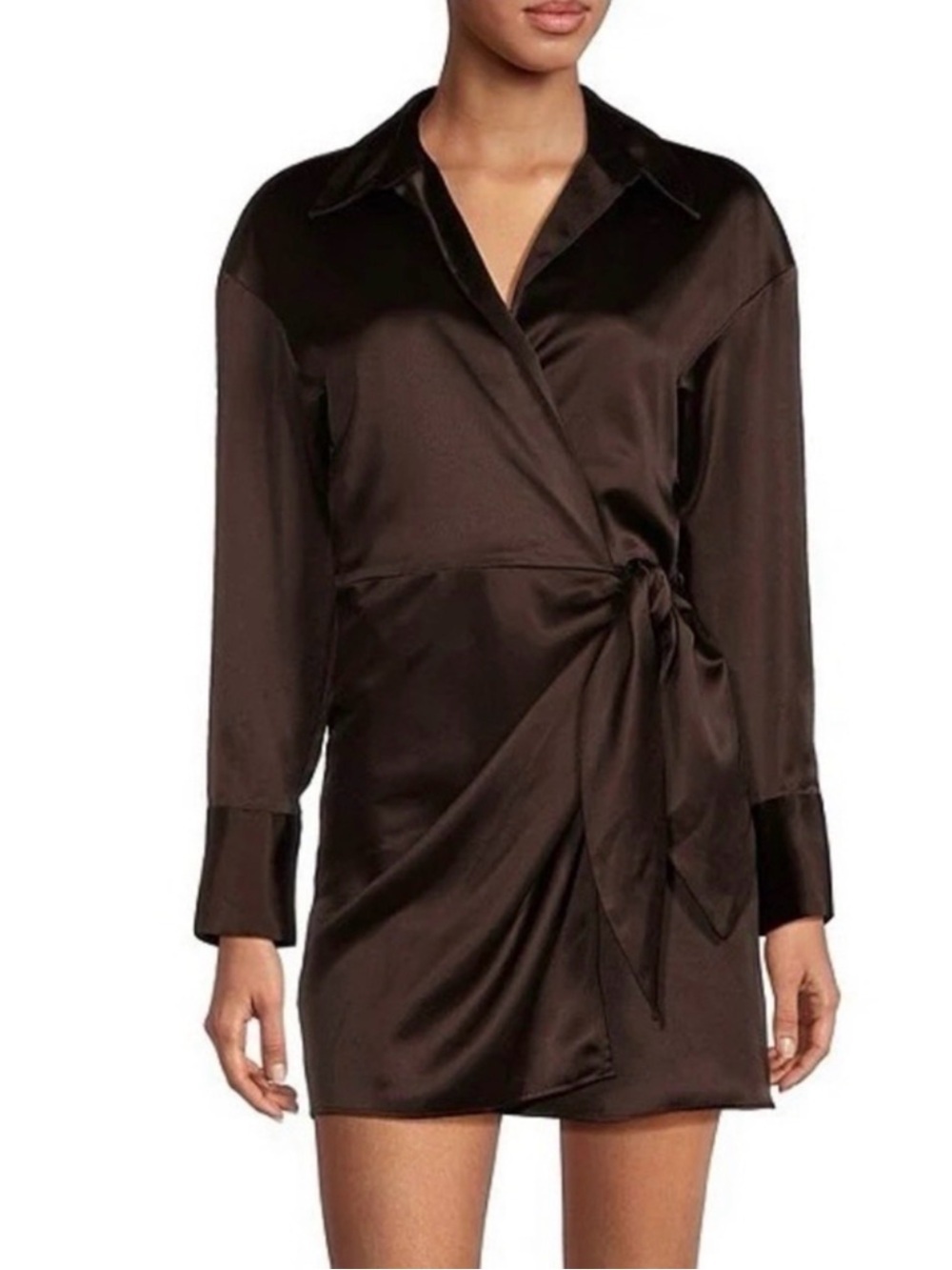 Avery Satin Wrap Dress